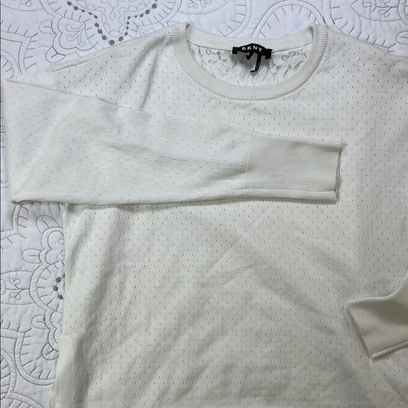 DKNY Laced Long Sleeve Knit Pullover Sweater - Women’s M Top - Picture 1 of 9